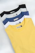 Erkek %100 Pamuk Regular Kalıp 5 li T-Shirt Paketi Sarı - 1