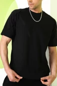 Erkek Kol Detaylı T-shirt Siyah - 2