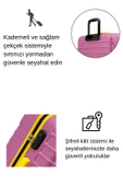 2'li Valiz Seti Büyük Boy - Orta Boy Pembe 1168 thumbnail 3