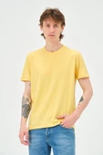 Erkek %100 Pamuk Regular Kalıp 5 li T-Shirt Paketi Sarı - 3