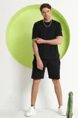 Erkek Kol Detaylı T-shirt Siyah - 3
