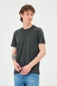 Erkek Bisiklet Yaka Regular Kalıp T-shirt Antrasit - 1