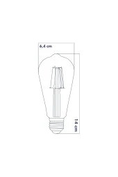 Dekoratif Rustik Led Armut Ampul E27 ST64 6W 6500K Beyaz Işık ERD-209 - 2
