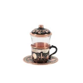 KULPLU BAKIR ÇAY BARDAĞI MİNESİZ ERZİNCAN EL İŞLEMELİ - 1