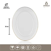 Amboss Hare 12 Kişilik 53 Parça Porselen Yemek Takımı - Gold - 6