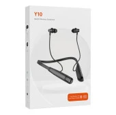 Y10 Sporcu Bluetooth Kulaklık 100 Saat Şarj Kapasiteli LCD Şarj Göstergeli Boyun Bantlı Kulaklık - 4
