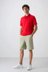 TOMMY LIFE Çağla Pamuklu Kalın Yumuşak Dokulu Comfort Fit Basic Erkek Şort - 81260 thumbnail 1