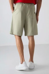 TOMMY LIFE Çağla Pamuklu Kalın Yumuşak Dokulu Comfort Fit Basic Erkek Şort - 81260 thumbnail 3