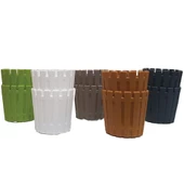 Poliwork 10 lu Akasya 5,5 cm Renkli Plastik Kaktüs Saksısı Pastel - 1