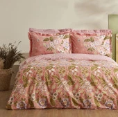 Karacahome Pasares Pembe %100 Pamuk Tek Kişilik Nevresim Takımı - 1