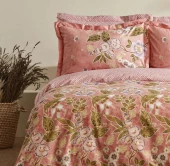 Karacahome Pasares Pembe %100 Pamuk Tek Kişilik Nevresim Takımı - 3