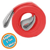 Sapan Polyester Spanzet 5 Ton 5 Metre Kırmızı Sağlam Yük Kaldırma Taşıma İndirme Halat - 1