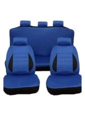 Drexpress Oto Koltuk Kılıfı Tam Set Üniversal Mavi Renk 8 Parça - 1