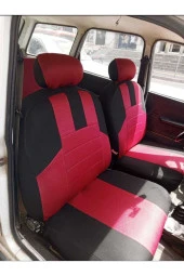 Drexpress Oto Koltuk Kılıfı Tam Set Üniversal Kırmızı Renk 8 Parça - 2