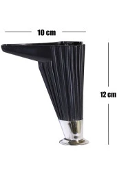 Mobilya- Tv Ünitesi- Komidin -sehpa Ayağı Wetra Siyah Krom 12 Cm 4 Adet thumbnail 3