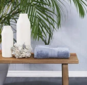 Karacahome Aquasoft Mavi %100 Pamuk 50x90 Havlu - 1