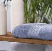 Karacahome Aquasoft Mavi %100 Pamuk 50x90 Havlu - 3