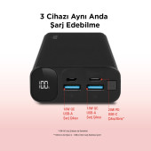Mojue by ttec PB06 20.000mAh PD 20W LCD Ekranlı Taşınabilir Şarj Aleti / Powerbank  Siyah - 3