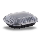 Şeffaf Kapaklı Sıcak Soğuk Isıya Dayanıklı Yemek Salata Kabı Kutusu - Kare - 21x25 Cm. - 1 Adet thumbnail 3