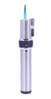 Zenit Çift Fonksiyonlu (Tek Torch Jet Alev - Soft Flame) Çakmak - Krom thumbnail 2