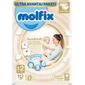 Molfix Pure&Soft Bebek Bezi Beden:2 (3-6Kg) Mini 112 Adet Ultra Avantaj - 1