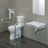 Turavit Engelli Beyaz Kanallı Alttan Klozet Takımı ENG1603, Nkp İpek Yavaş Kapak thumbnail 1