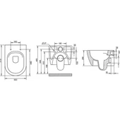 Turavit Rondo Mat Siyah Kanalsız Asma Klozet RND5512B, Turavit Rondo Duroplast Yavaş Kapak thumbnail 5