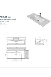 Frame 100 Cm Seramik Lavabo - 2
