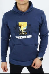 Dynamo Erkek İndigo Kapüşonlu Sweat 6739 - 1