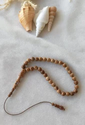 Tesbih 33 lük Küre Kesim Hakiki Kuka Ağacı Çektikce Siyahlaşan Tespih - 3