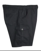 Erkek Büyük Beden 118-156 Kilo Arası İçin Uygun Kargo Cepli Kot Şort Antrasit - 4