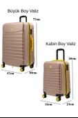 2'li Valiz Seti Büyük Boy - Kabin Boy Altın 1168 thumbnail 1