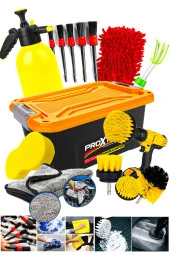 Pratik Profesyonel Temizlik 14 Parça Matkapa Uyumlu Fırça Seti Temizlik Çantası - 5