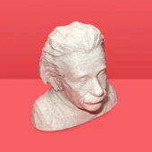 Mermer Görünümlü 3D Albert Einstein Büstü - 4