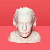 Mermer Görünümlü 3D Albert Einstein Büstü - 8