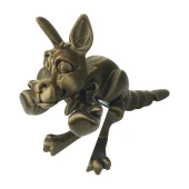 3D Hareketli Kanguru ve Yavrusu Figürlü Oyuncak - Altın Kahve - 6