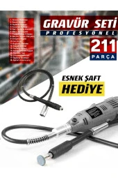 Pro 234pcs Multi 6 Kademe Devirli Çantalı Dramel Gravür Hobi , Esnek Şaft Mengene Hediye - 4