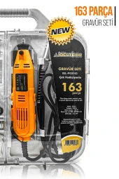 Pro 163 Parça Dramel 6 Devir Ayarlı PVC Çantalı Hobi Gravür Seti Mini Taşlama  Esnek Şaft Hediye thumbnail 5
