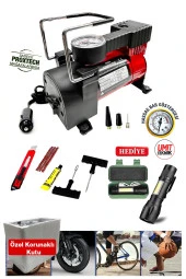 Premium Pratik 12 V Araba Oto Araç Lastik Şişirme Pompası 160 Psi Metal Gövde Kompresör Combo Set thumbnail 1