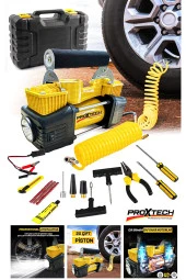 Ağır Hizmet Çift Silindirli 12V 150PSI Taşınabilir ArabaKamyon Bot Lastik Şişirme hava kompresörü - 1