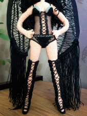 Adriana Lima Sahne Kostümlü Bebek Amigurumi Organik Oyuncak - 5
