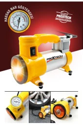 Pratik 12V Full Taşınabilir 150 Psı Araba Oto Araç Lastik Şişirme Pompası Metal Gövde Kompresör Set - 2
