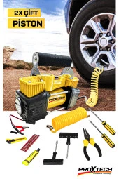 Profesyonel Çift Pistonlu 12V 150 Psi Hızlı Dolum Araba Lastik Bot Şişirme Kompresörü Lastik Set - 2