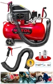 MYTOL 2HP 50 Litre 8Bar Boya ,Lastik Hava Kompresörü 15Mt Spiral Hortum Stoper Kit - 1