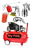 2 Hp 50 Litre Yağlı Sesli Hava Kompresörü 8 Bar Ve Havalı Alet Seti - 1