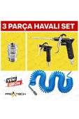 PROXTECH Kompresör Spiral Hava Hortumu 8 mm 15 mt Hava Jakı  Hava Tabancası Recor 3 PCS Seti - 3