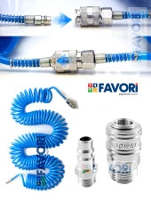 Profesyonel Yüksek Kalite Kompresör Spiral Hava Hortumu 8 Mm 15 Mt Hava Jakı Kompresör Recor Seti thumbnail 5