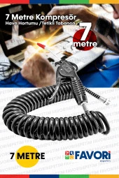 Yüksek Kalite 7 Metre Hava ÜflemeToz Alma Kompresör Hava Tabancası  Spiral Hava Hortumu 8 mm 7Metre thumbnail 2