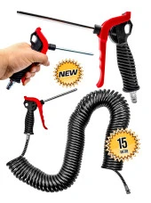 YENİ NESİL 15 Metre Yüksek Kalite Kompresör Spiral Hava Hortumu 8 mm 15 mt  Hava Tabancası Set - 1