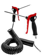 YENİ NESİL 15 Metre Yüksek Kalite Kompresör Spiral Hava Hortumu 8 mm 15 mt  Hava Tabancası Set - 4